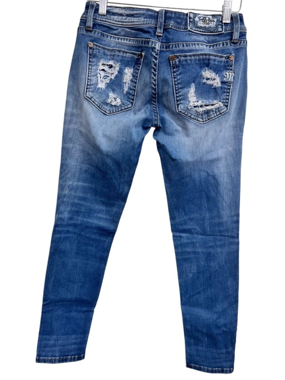 Miss Me Women's Signature Ankle Skinny Distressed Jeans Size 28